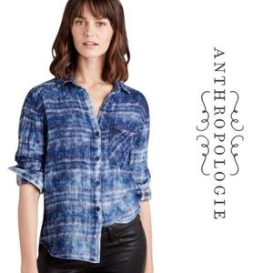 Anthropologie Cloth & Stone Plaid Button Down